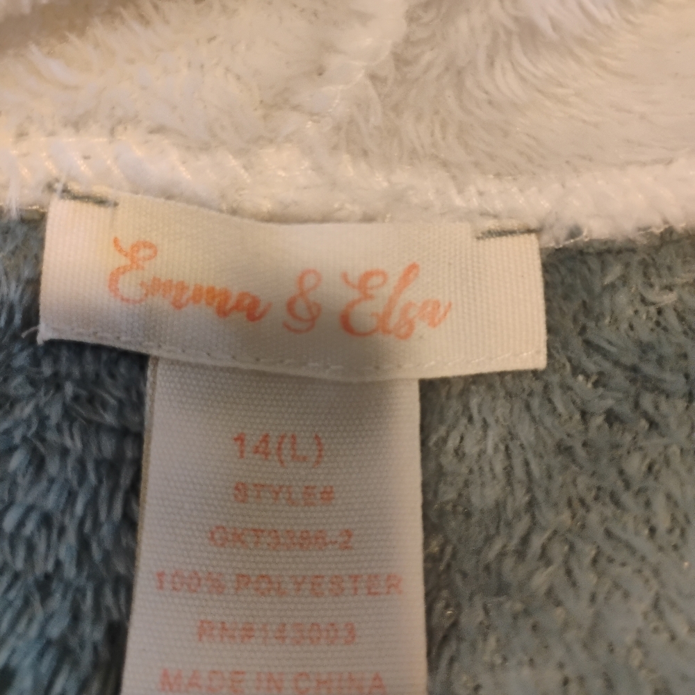Cozy Blue and White Kids Fleece Hoodie - Picture 5 of 5
